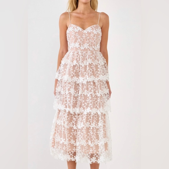ENDLESS ROSE CROCHET LAYERED MIDI DRESS for bride to be - Picture 4 of 4